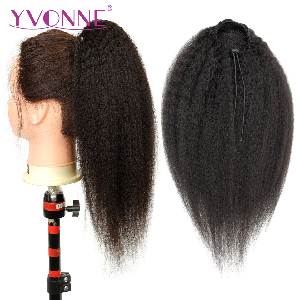 [Yvonne] Kinky Straight Drawst - огляд і ціна Seamless Clip In Hair Extensions Human Hair