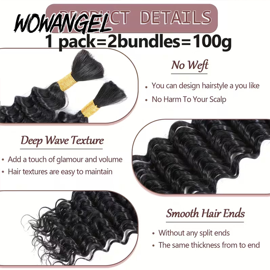 Boho Braids Human Hair Bulk De - огляд і ціна Water Wave Bulk Human Hair For Braiding
