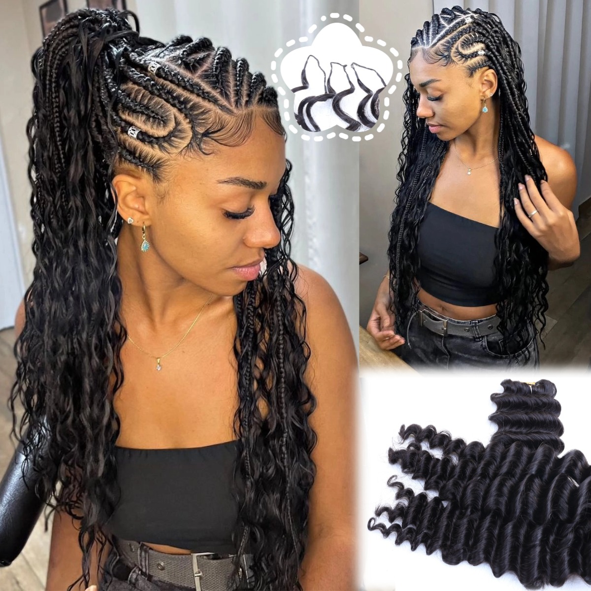 Natural Black Deep Wave Feathe - огляд і ціна Hair Bundles