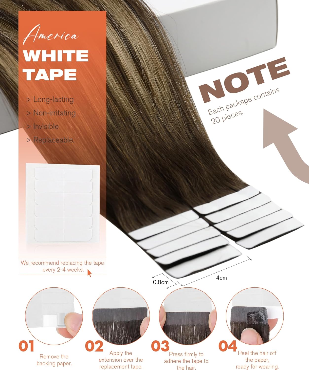 VeSunny Remy Tape In Hair Exte - огляд і ціна Invisible Tape In Extensions Real Hair