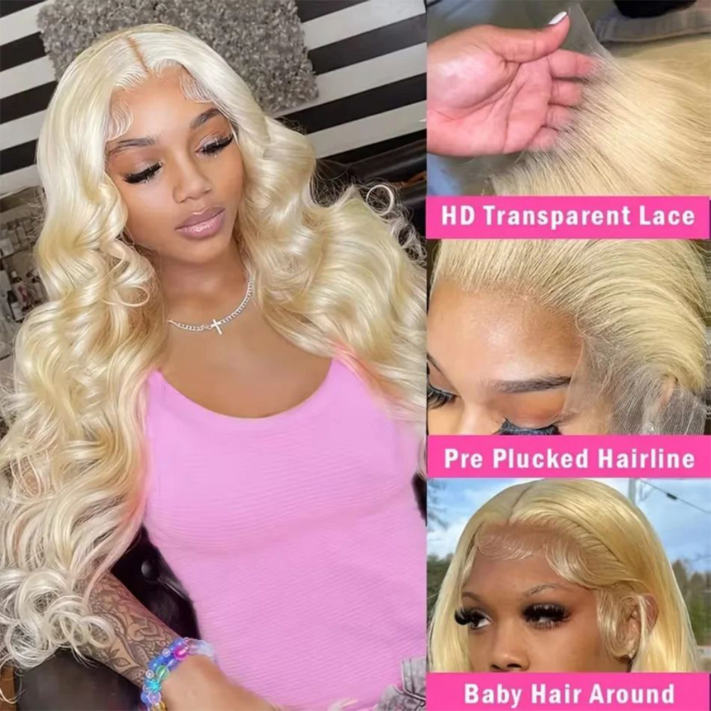613 13x6 HD Transparent Lace F - огляд і ціна 613 Blonde Body Wave Lace Front Wig