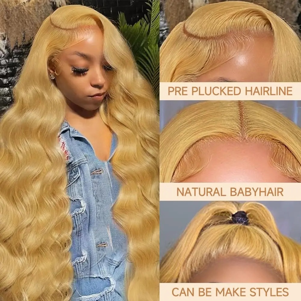Honey Blonde Wig Body Wave 13x - огляд і ціна Hd Lace Frontal Wig Human Hair Pre Plucked