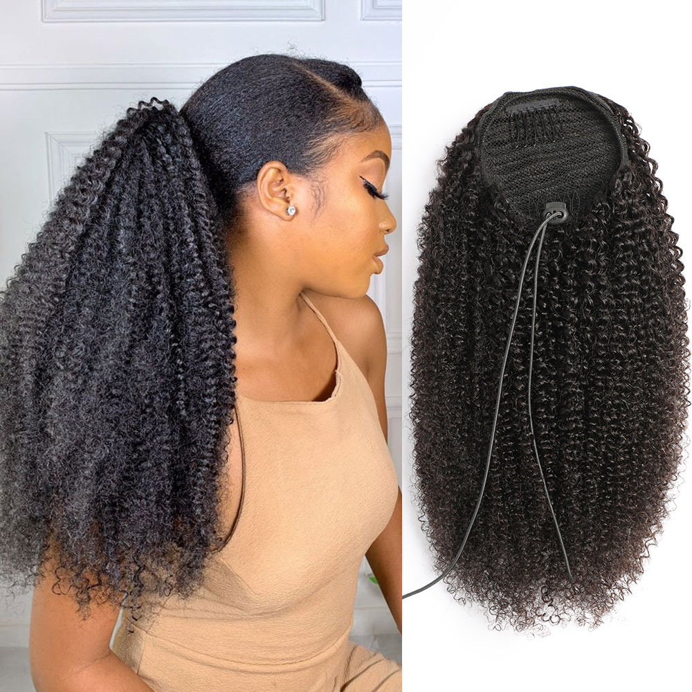 Ponytail Human Hair Afro Kinky - огляд і ціна Seamless Clip In Hair Extensions Human Hair