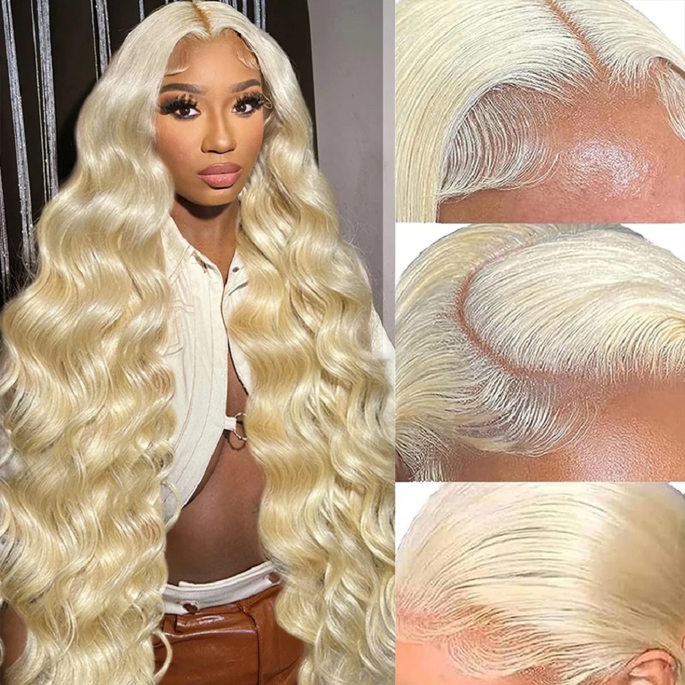 46 Inch HD Blonde 13x4 Lace Fr - огляд і ціна 613 Blonde Body Wave Lace Front Wig